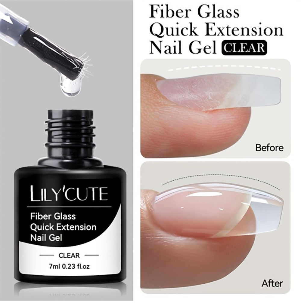 Nail Extension Builder Gel 3pcs - Fiberglass Construction Gel for Broken Nail Repair & Nail Extension, Clear UV LED Soak-Off Fiber Glass Gel Varnish, DIY Salon Nail Kit - product image 13