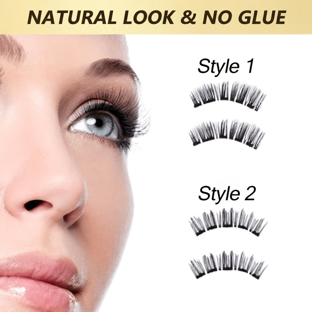 Reusable Magnetic False Lashes 8Pcs No Glue Double Strip Set with Applicator & Tweezers – Natural Everyday Makeup Look for Women, Daily Wear, Parties, Travel & Mom Gift - product image 2