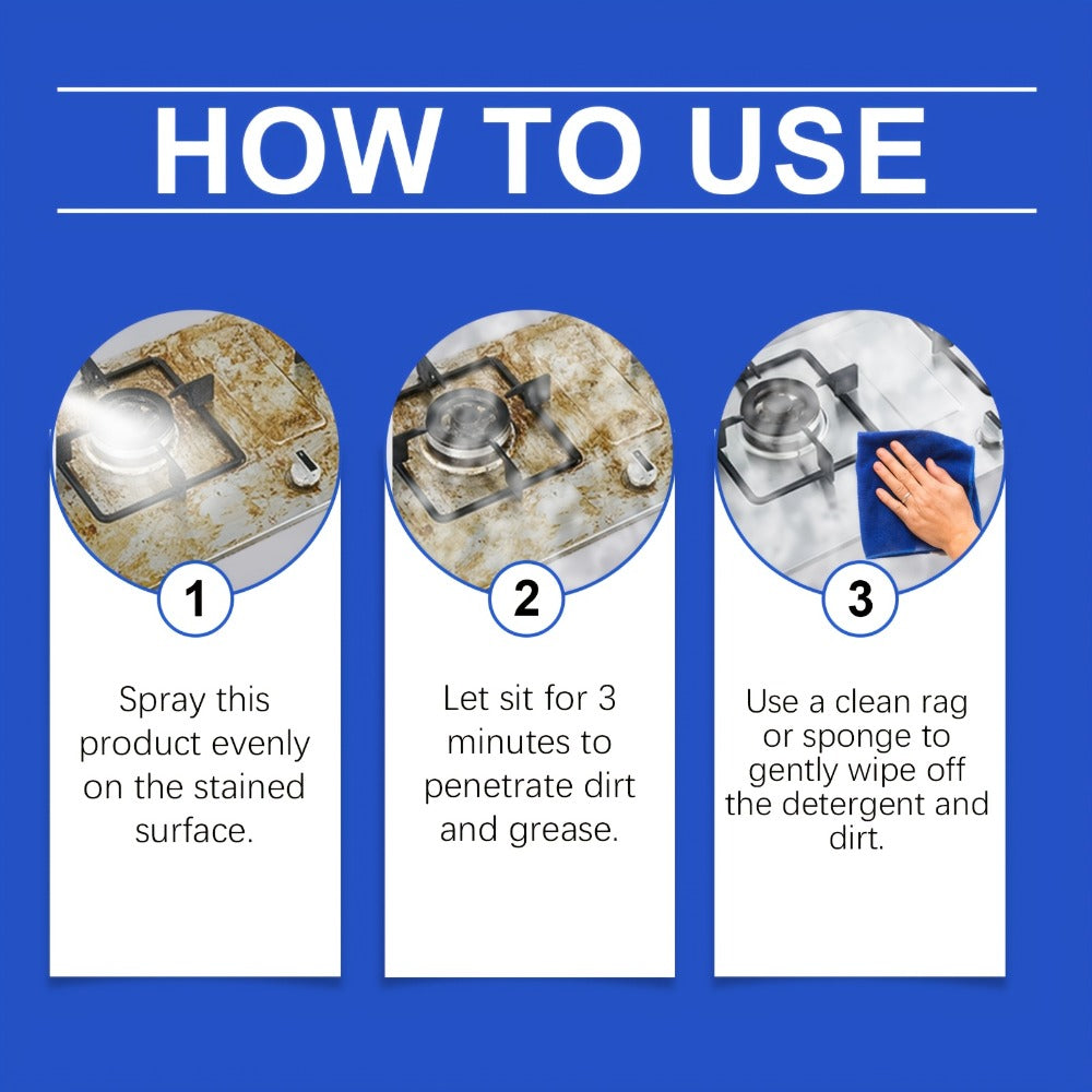 Kitchen Degreaser Spray Bubble Cleaner 237ml, Heavy Duty Grease Remover with Lemon Scent and Baking Soda Formula for Oven Stove Sink Countertop Range Hood Dishwasher Oil Stain Remo - product image 10