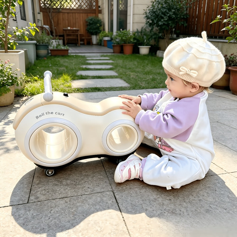 Anti-Tip Baby Walker with Music & Lights 4-Wheel Toddler Learning Walker 220 lb Widened Stable Base Indoor Outdoor Birthday Gift Boys Girls Ages 1+ Beige Pink Green Blue for Home Ambiance & Task Lighting