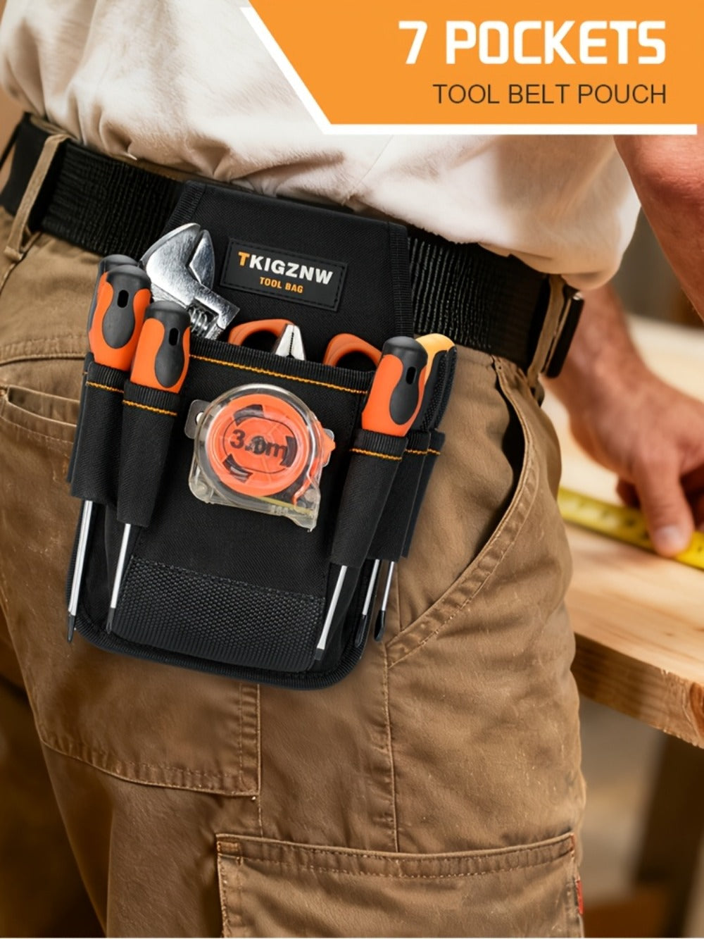 Tool Bag Heavy Duty 7-Pocket PVC Organizer for Mechanics & Electricians – Multi-Pocket Hand Tool Storage Bag, Portable Jobsite Toolbag for Plumbers, Contractors & DIY - product image 7