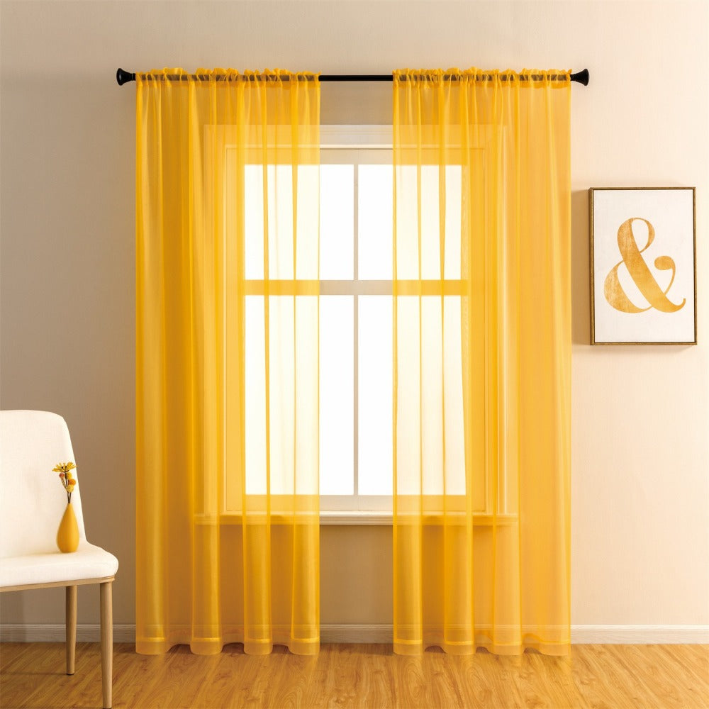 Sheer Curtains 2 Panels Rod Pocket – Light Filtering Privacy Window Drapes for Living Room Bedroom Modern Home Decor - product image
