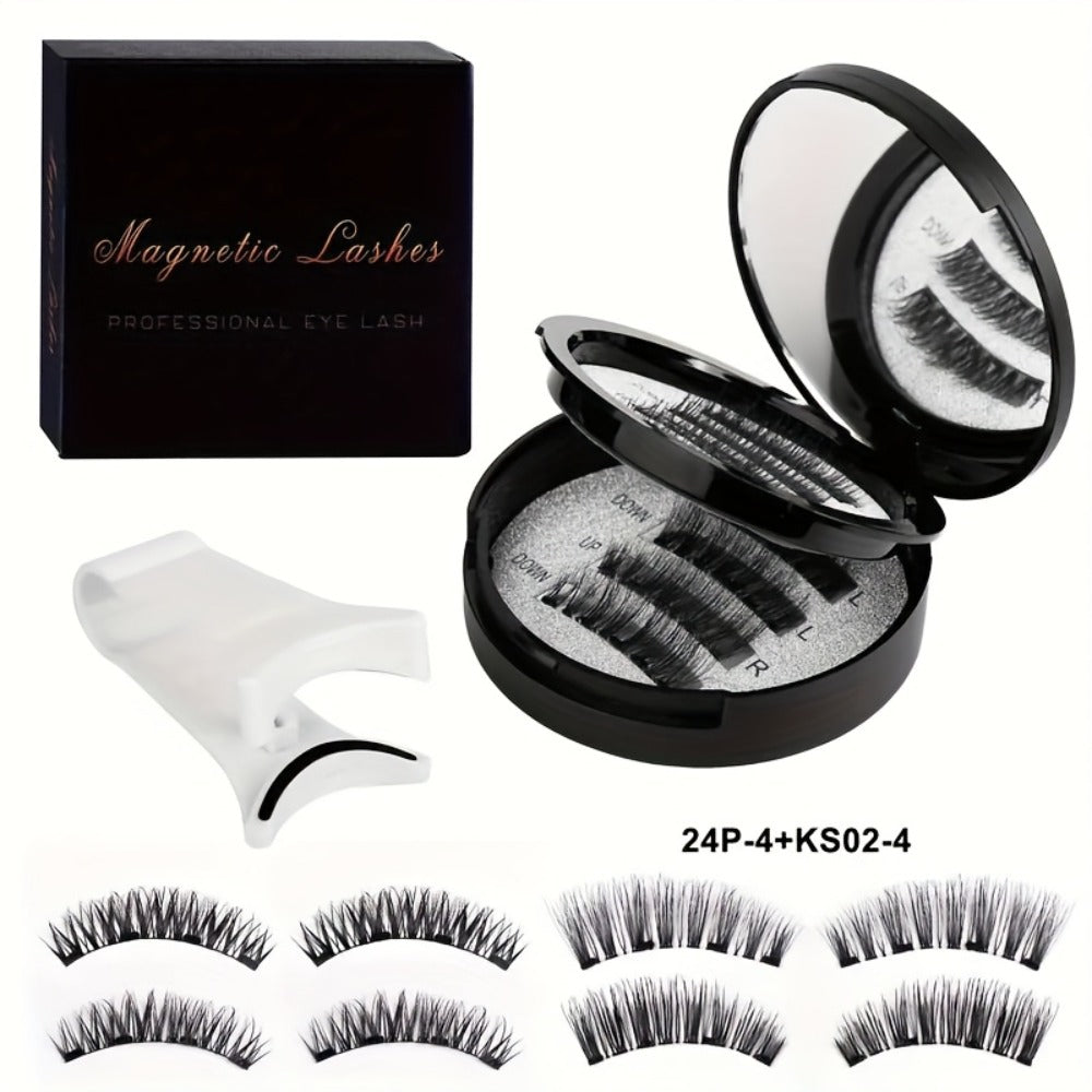 Waterproof 3D Magnetic Lashes 8Pcs Reusable Double Strip False Eyelashes Set with Clips & Glue – Natural Look for Women, Daily Wear, Parties & Special Occasions - product image 11