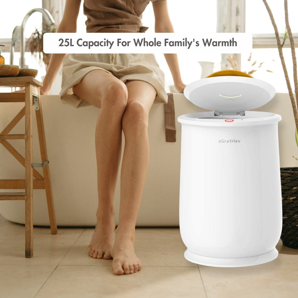 Electric Towel Warmer Bucket Ultra Large Capacity Fits Two 40x70 Towels ETL FCC Certified 1-Min Heat Auto Shut-Off Silent Spa Bathroom Heater Lavender Disc Gift - product image 12
