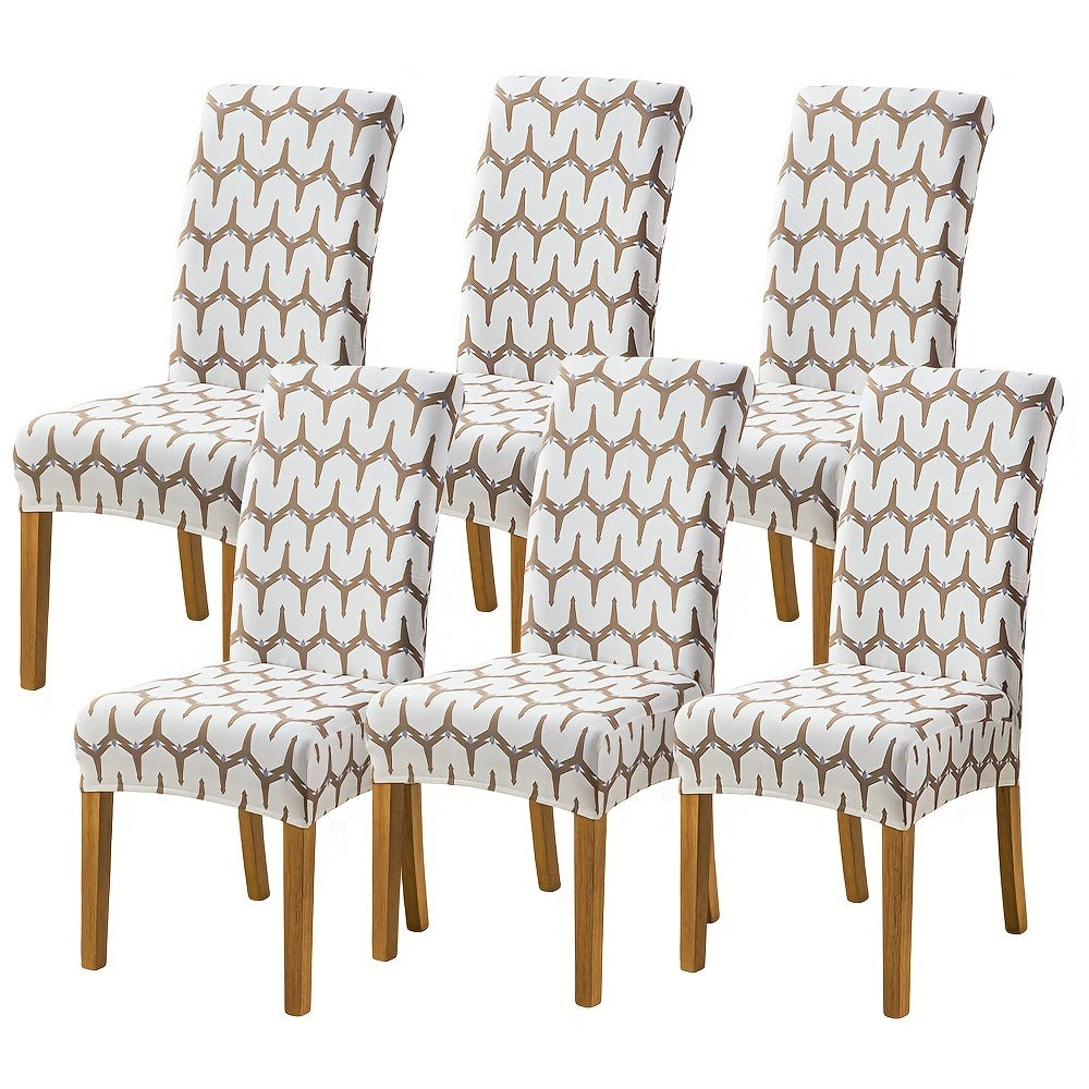 Dining Chair Covers Slipcovers Set of 4 or 6 - Spandex Stretch Milk Velvet Removable Washable Parsons Chair Protector | Anti-Slip Elastic Band | Multiple Prints | Kitchen Dining Ro - product image 11