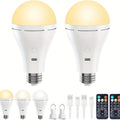 USB Rechargeable Light Bulbs 2-Pack with Remote Control Dimmable Timer 3 Color Temperatures E26 9W 350LM 2000mAh Emergency LED Bulb with Hook for Camping - product image 11