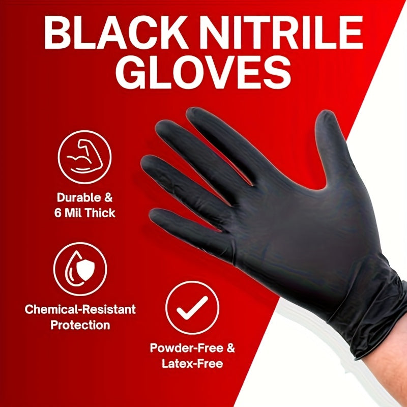 Black Nitrile Disposable Gloves, 200 Count Packaging, 6 Mils Thickness, Flexible and Form-Fitting, Chemical, Grade -Free, Maintenance Team Use - product image 2