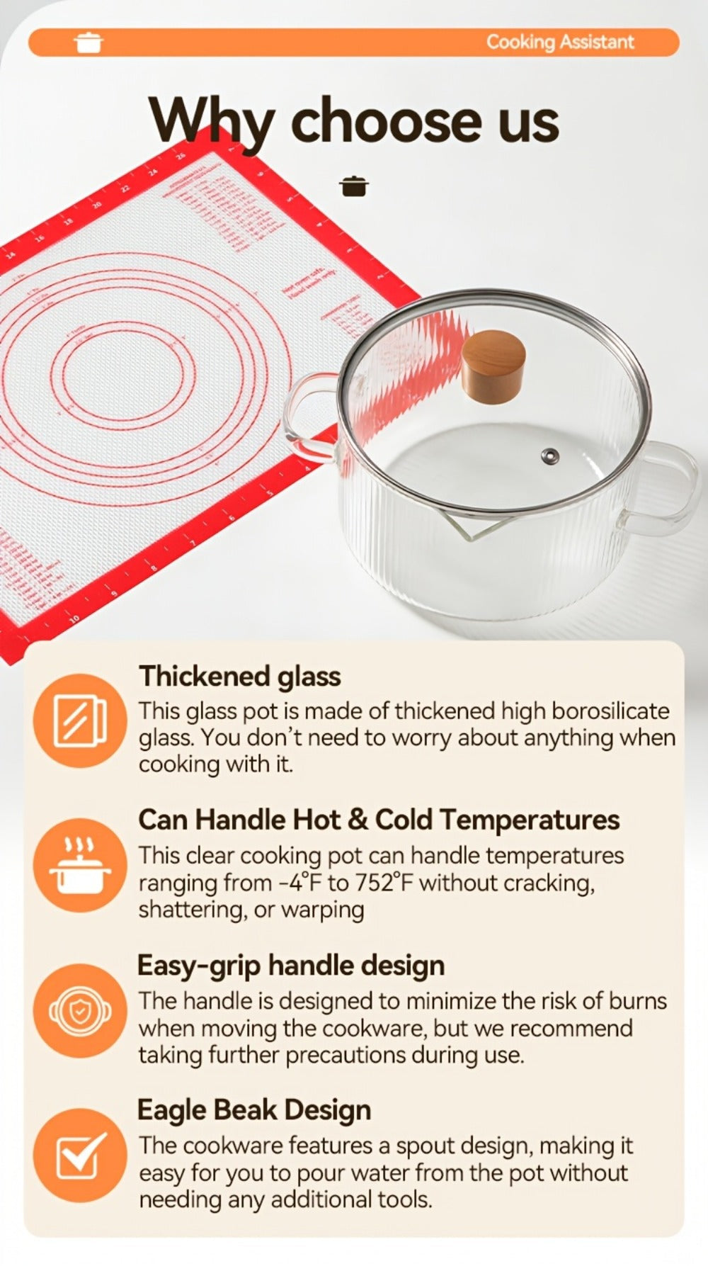Glass Saucepan Set 2-Pack Stovetop Safe Borosilicate Ribbed Pots with Lids – 78oz & 54oz Heat Resistant Cookware for Soup, Ramen, Milk | Transparent Glass Pot Kitchen Cooking Set w - product image 18