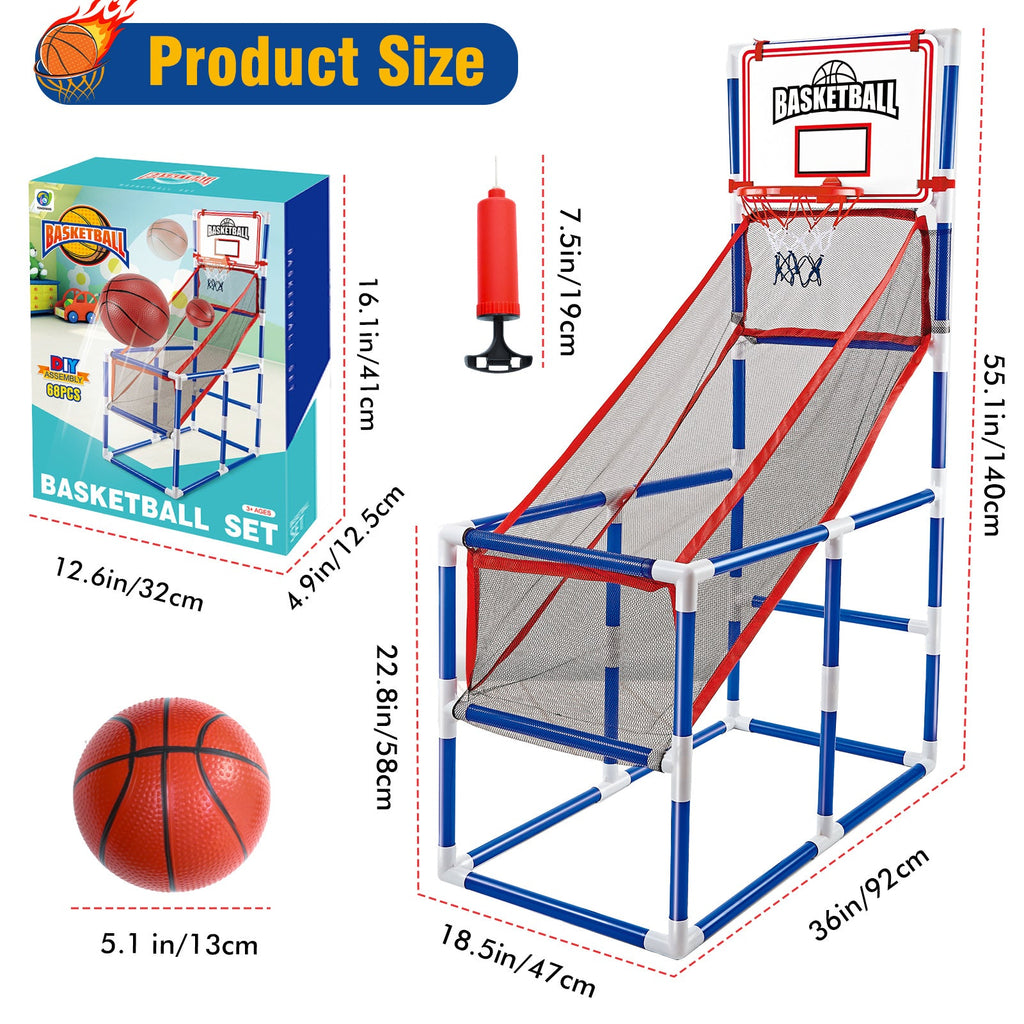 Kids Adjustable Basketball Hoop Set with 2 Balls & Storage – Best Birthday Christmas Gift for Boys and Girls – Indoor Outdoor Sport Toy for Ages 3 – 6, Thick - product image 2