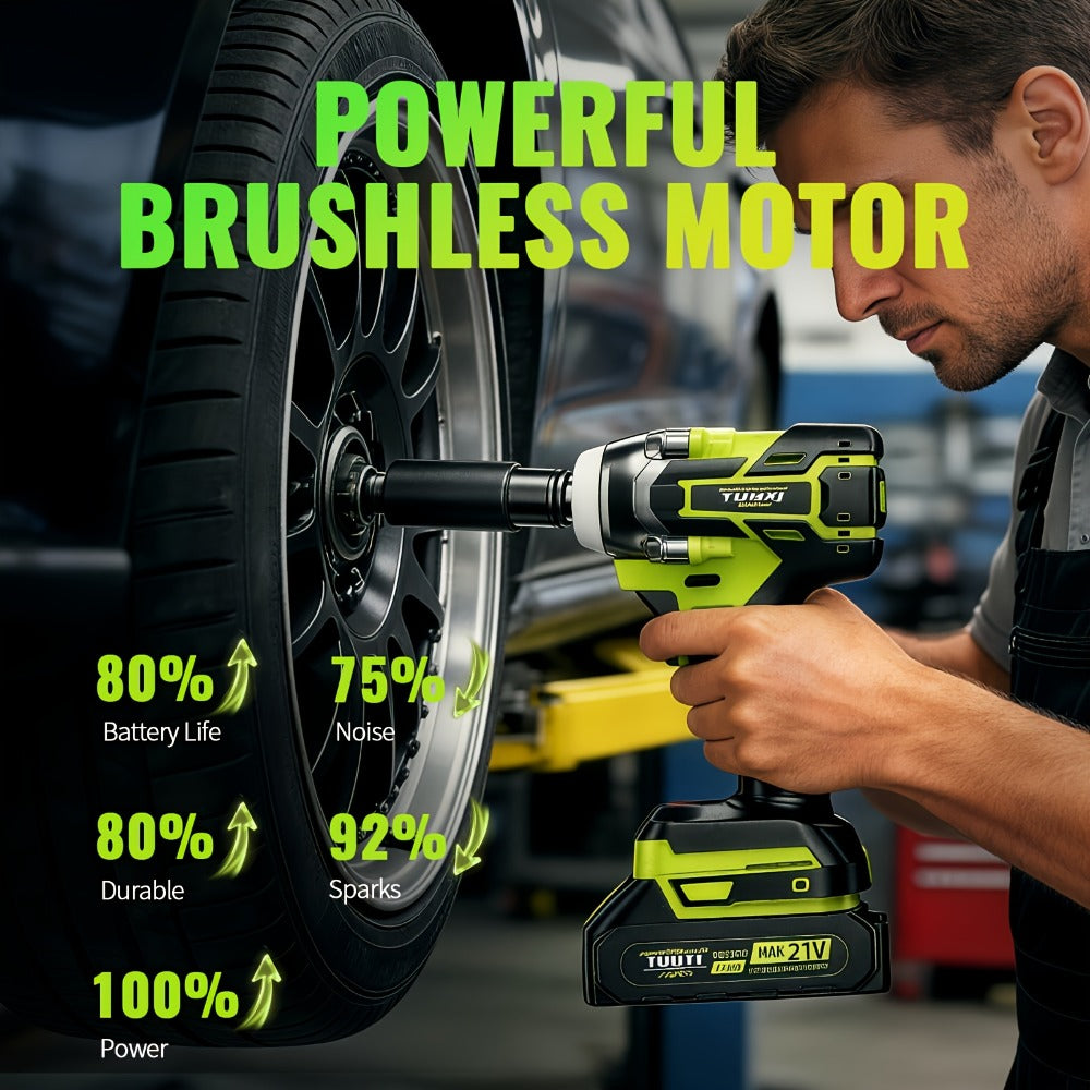 Cordless Impact Wrench Brushless Motor 3-in-1 High Torque – Rechargeable Battery, Lightweight Design, Variable Speed, for Car Repair, Auto Mechanic, Construction, Workshop & Househ - product image 18
