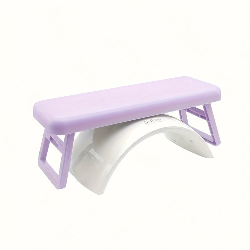 Folding Nail Armrest Hand Rest for Nail Technicians - Cushioned Wrist Support Pillow Bracket, Portable Manicure Table Stand, Professional Salon Nail Station Accessory, Pink White P - product image