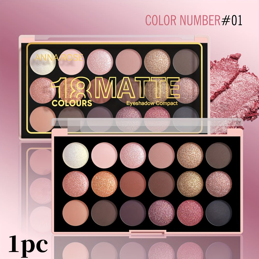 Eyeshadow Palette 18 Colors Matte Shimmer Waterproof – Sweatproof Long-Lasting Blendable Pigmented Eye Makeup for Everyday Glam Wedding Party, Professional Eye Shadow for Women & B - product image 3