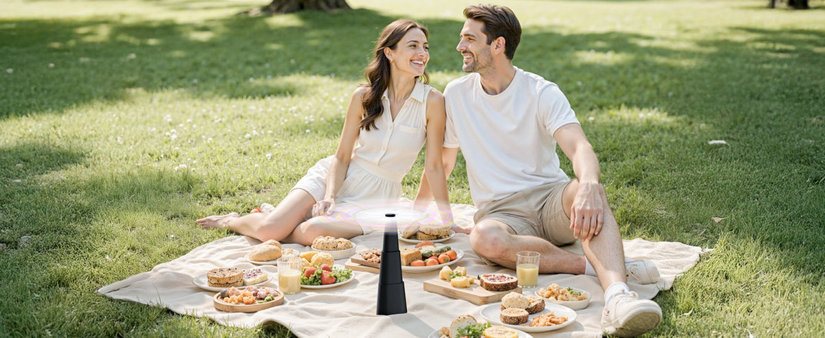 Outdoor Food Fan 4-Pack Battery Powered Silent Table Fan with Hook for Picnic BBQ Patio Party Restaurant Desktop Home Food Protection Black - product image 18