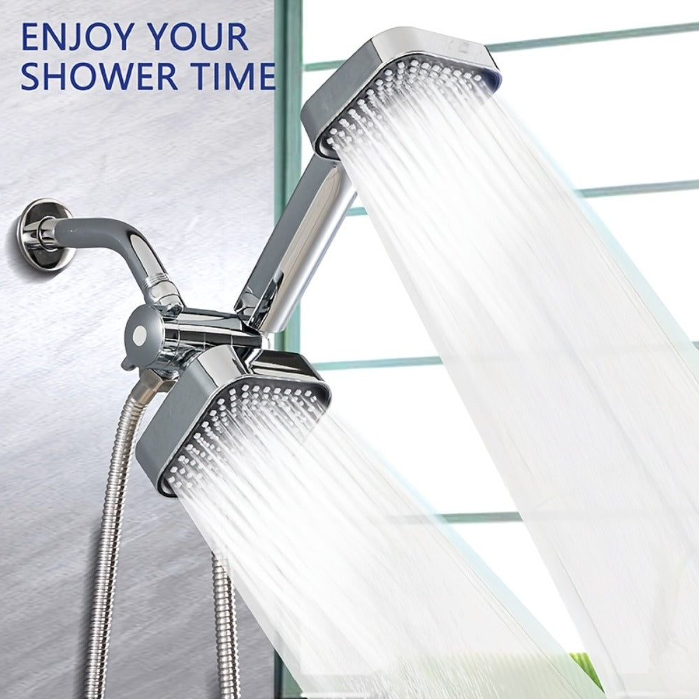 Handheld Shower Head Kit 4 Inch High Flow with Long Hose 3-Way Diverter Dual Purpose Shower Spray Assembly Wall Mount Bathroom Shower Fixtures Silver Black - product image 2