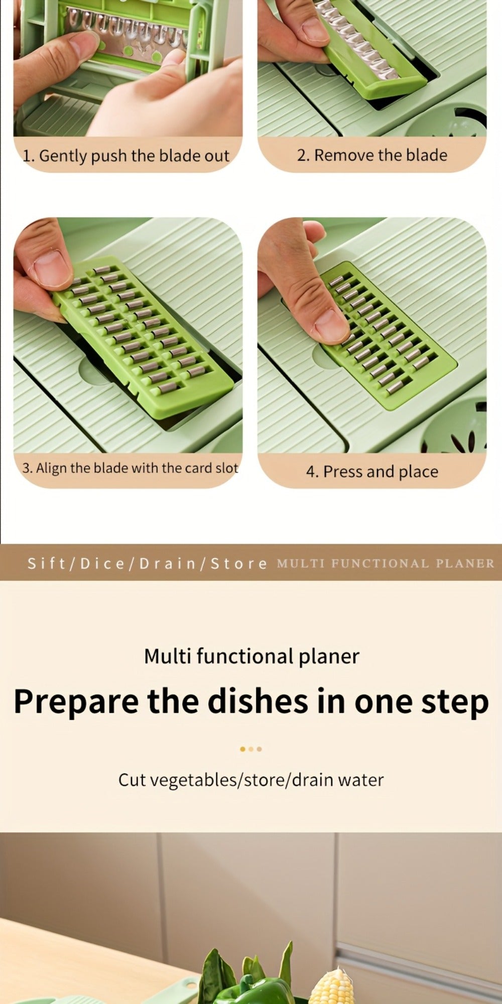 Vegetable Chopper 16-in-1 Manual Food Chopper Slicer Dicer Grater with Container – Professional Onion Potato Carrot Cutter Kitchen Tool - product image 19