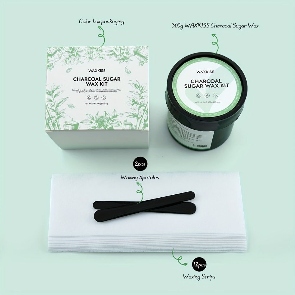 Sugar Wax Hair Removal Kit 300g - Gentle Soft Wax with Strips & Sticks for Body Hair Removal, Lemon or Activated Carbon Formula, Residue-Free At-Home Waxing for Women - product image 11