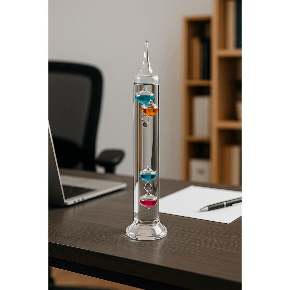 Galileo Thermometer Glass Multicolor Floating Spheres 9.5 Inch Decorative Temperature Display 16°C-28°C for Home Office Desk Science Decor Gift - product image 3