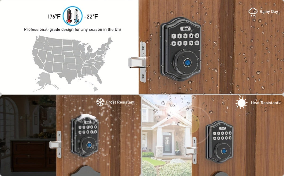 Keypad Deadbolt Lock Fingerprint Keyless Entry – Electronic Door Lock with Code Fingerprint & Key, 300 Users Temporary Code for Front Door Home Office - product image 10