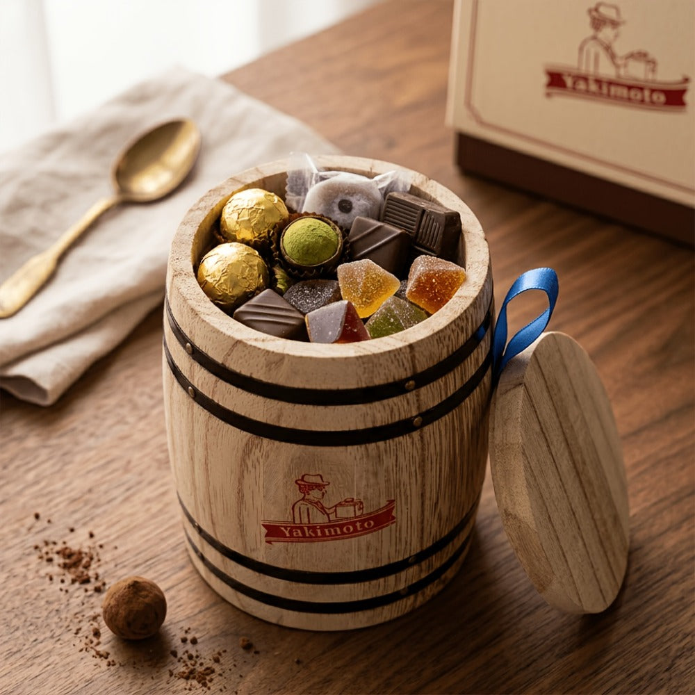 Wooden Barrel Storage Jar with Lid – Rustic Mini Desktop Organizer for Coffee Beans, Sugar, Candy, Keys, Coins & Jewelry | Vintage Handcrafted Trinket Box | Retro Home Office Decor - product image
