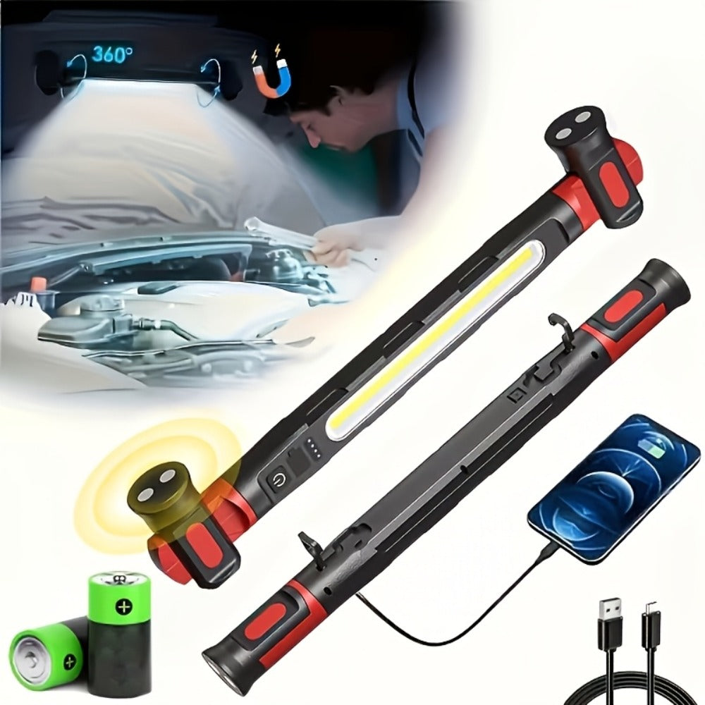 LED Work Light Bar 3000LM Rechargeable Construction Site Lighting Lamp – Hanging Hook, Portable Underhood Work Light for Auto Repair, Garage, Mechanical Maintenance & Emergency Use - product image 3