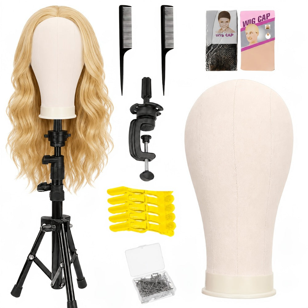Mannequin Head with Adjustable Wig Stand Set 22 Inch Reinforced Manikin Head for Wig Styling Cosmetology Practice Salon Display Pink Black White Colors - product image 3