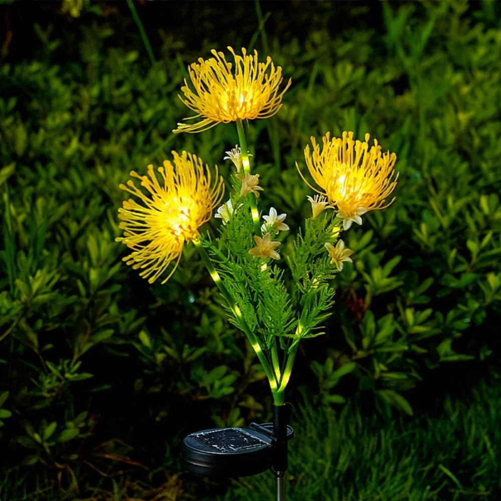 Solar Powered Flower Garden Lights 2-Pack – 3-Head Outdoor Lawn Simulation Shore Flower Stake Lights for Courtyard, Garden, Pathway & Landscape Decoration - product image 3