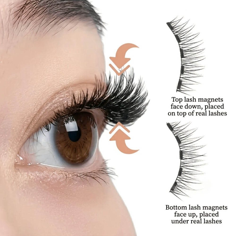 Reusable Magnetic False Lashes 8Pcs No Glue Double Strip Set with Applicator & Tweezers – Natural Everyday Makeup Look for Women, Daily Wear, Parties, Travel & Mom Gift - product image 6