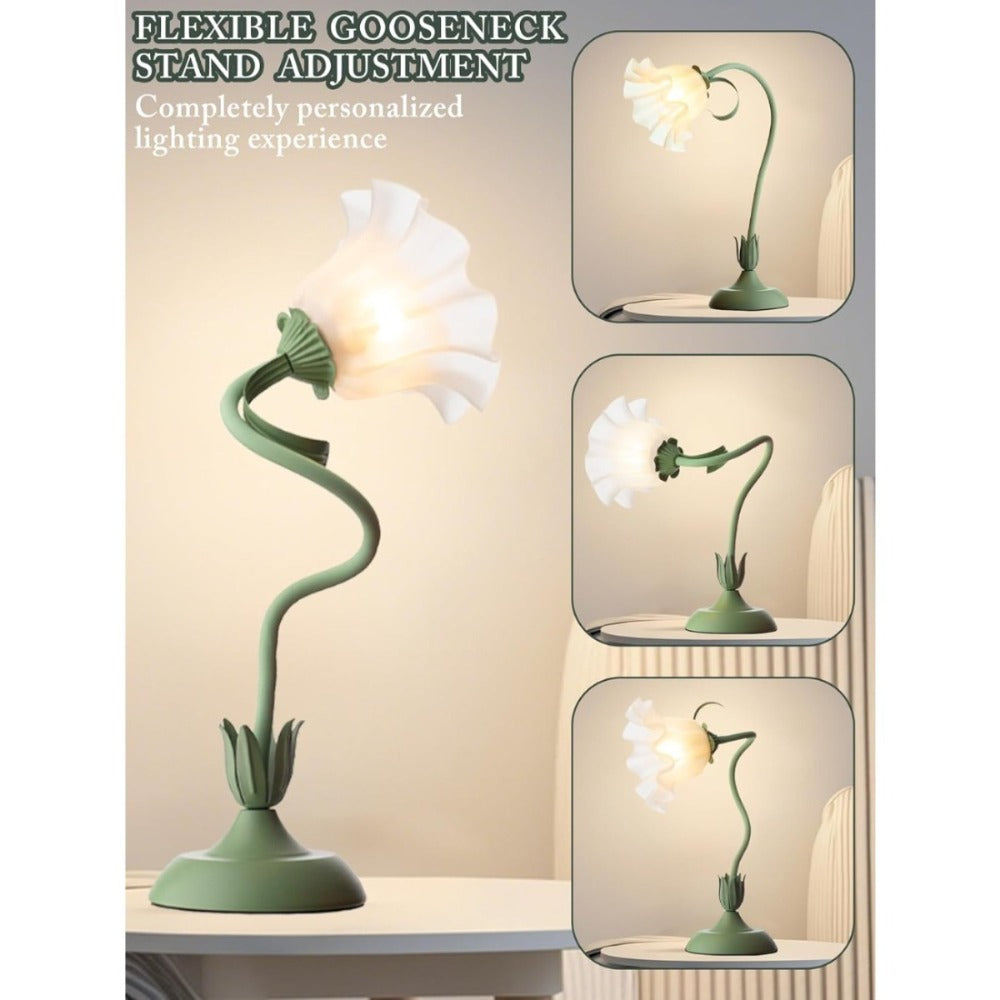 Bellflower Table Lamp – Artisan Crafted Botanical Floral Dimmable Night Light, Heirloom Quality Premium Finish Desk Lamp for Bedroom Living Room Home Decor, Unique Floral Gift (Gre - product image 9