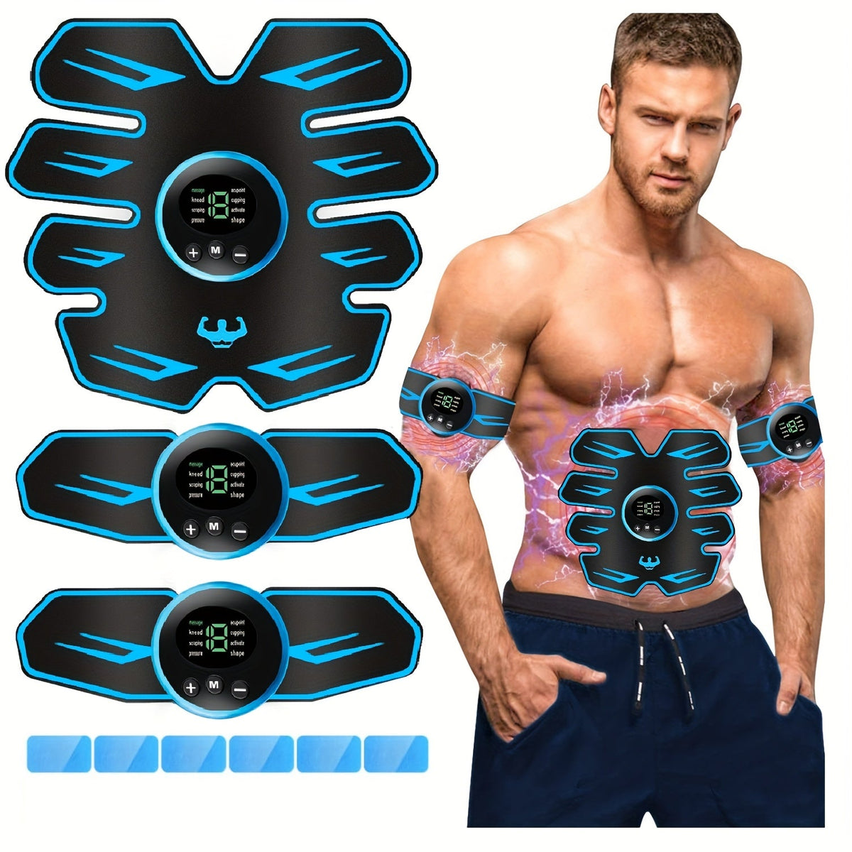 EMS Muscle Stimulator Abdominal Trainer Electric ABS Toning Belt for Core Strengthening Fat Burning Body Sculpting Home Gym Fitness Equipment for Men and Women - product image 9