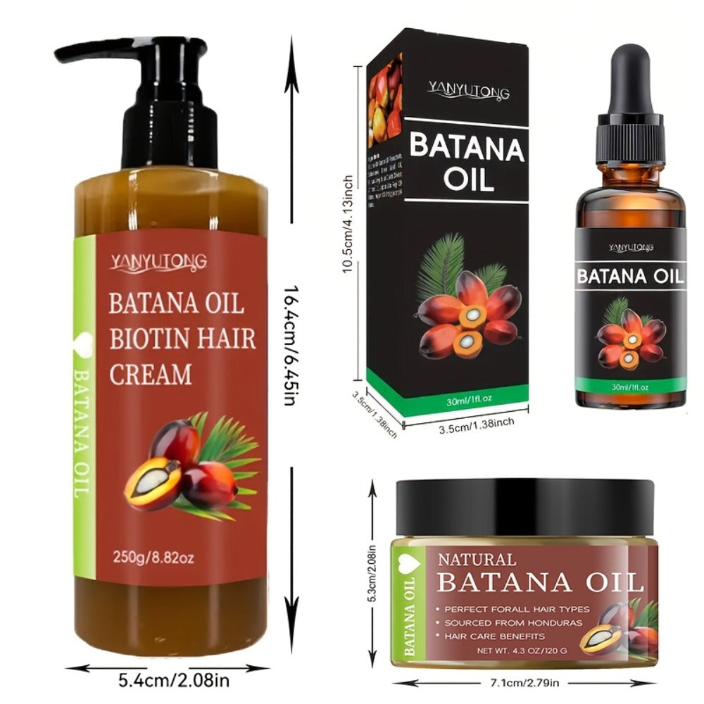 Honduras Batana Oil 3-Piece Complete Hair System — Cold Pressed Hair Cream, Hair Oil & Essential Oil with Biotin | Thickens, Strengthens & Nourishes Scalp | Prevents Breakage | All - product image 4