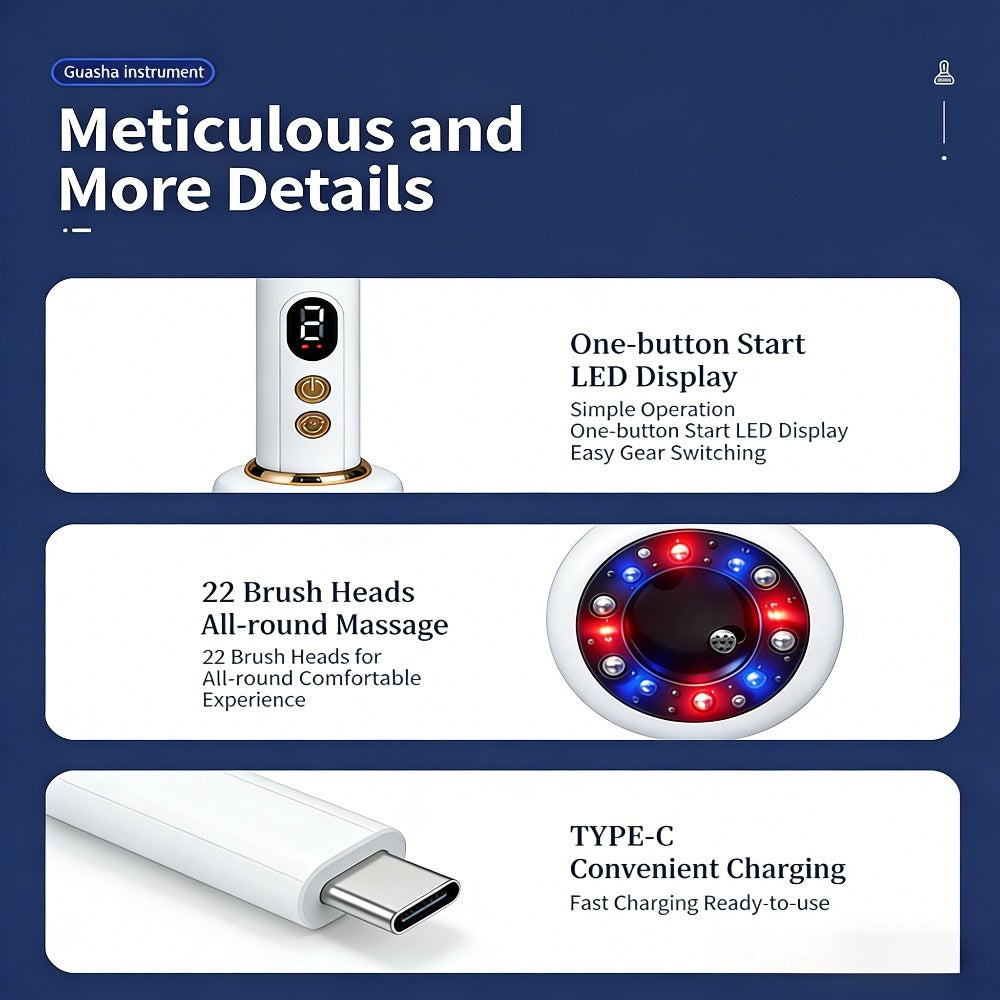 Vacuum Cupping Massager USB Rechargeable Scraping Massage Device Intelligent Suction Cup with 1200mAh Battery for Neck Shoulder Back Pain Relief Home Use - product image 8