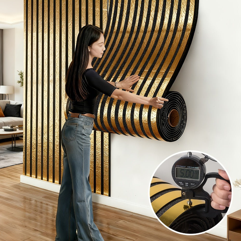 Luxury Mirror 3D Wallpaper Roll Self Adhesive Peel and Stick PVC Vinyl Film Grid Vertical Stripe Pattern for TV Wall Sofa Background Bedroom Living Room Decor Mirror Gold Silver Wa - product image 6