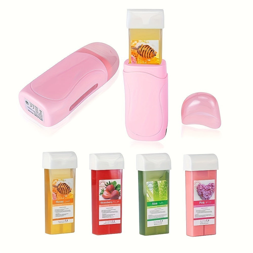 Wax Warmer Roller Kit for Hair Removal — Portable Electric Roll-On Soft Wax Heater for Women & Men, At-Home & Salon Waxing, Smooth Glide Applicator, Travel-Friendly (Light Pink/Gre - product image 12
