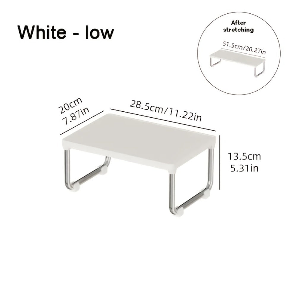 Desktop Storage Organizer Multi-Tier Expandable with Transparent Lid PP Stainless Steel Space-Saving Countertop Box for Kitchen Bathroom Cosmetics - product image 3