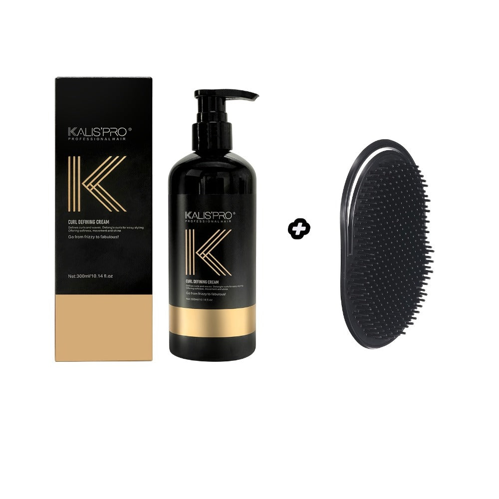 Curl Defining Cream with Detangling Brush Set 10.14 oz — Anti-Frizz Curl Enhancer, Long-Lasting Bouncy Curls, Non-Sticky Lightweight Hold, Salon Quality for Curly Wavy & Coily Hair - product image 3