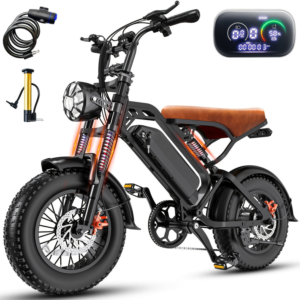 Electric Mountain Bike 749W Motor 48V 13AH Battery Full Suspension Fat Tire Off-Road E-Bike 27.9MPH Max Speed 5-Speed LED Display Adult Electric Bicycle All - product image