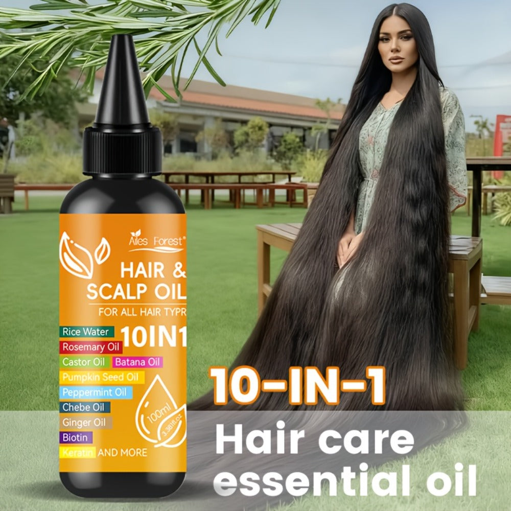 Rosemary Hair Growth Oil 10-in-1 with Batana, Rice Water, Biotin & Keratin — Moisturizing Anti-Frizz Smoothing Hair Treatment Oil for All Hair Types, 100ml / 3.38oz - product image 7
