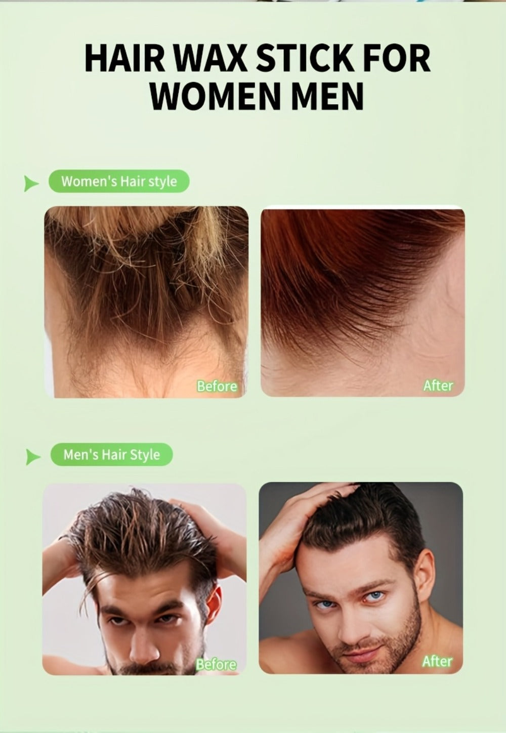 Hair Wax Stick 5 Pack Flyaway Control Edge Control with Jojoba Oil – Fragrance Free Non-Greasy Strong Hold Slick Back Styling Wax for Women Men All Hair Types - product image 14