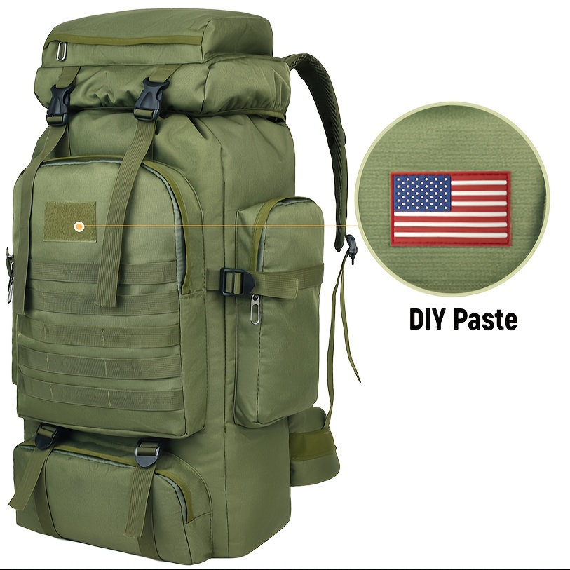 Tactical 3-Day Assault Pack Oxford Fabric DIY System for Camping Hunting Travel Unisex – Military Hiking Backpack 80L - product image 16