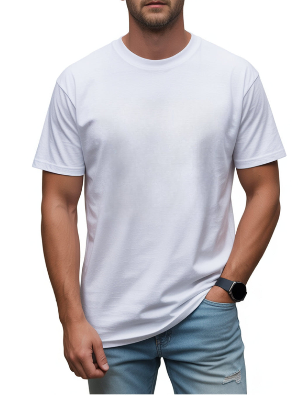 10 Pieces of Unisex Round Neck Cotton T-shirt Basic, Soft, Comfortable and Breathable, Essential for Sports Exercise and Fitness, Daily Casual Trend Wear - product image 2