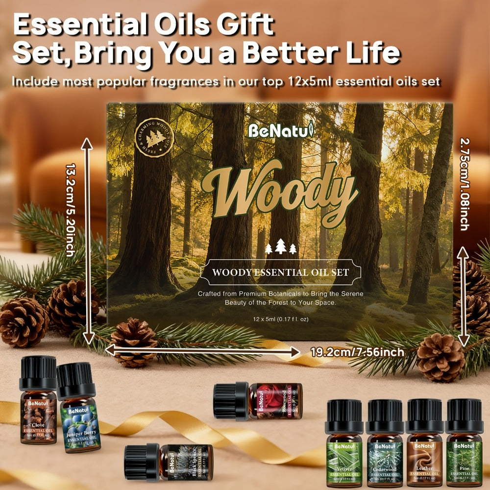 Essential Oil Set for Diffuser Humidifier Candle Making, Woody Coffee Date Night Garden Aroma Botanical Fragrance Oils, Sandalwood Cedarwood Lavender Peppermint Scents, Christmas V - product image 4