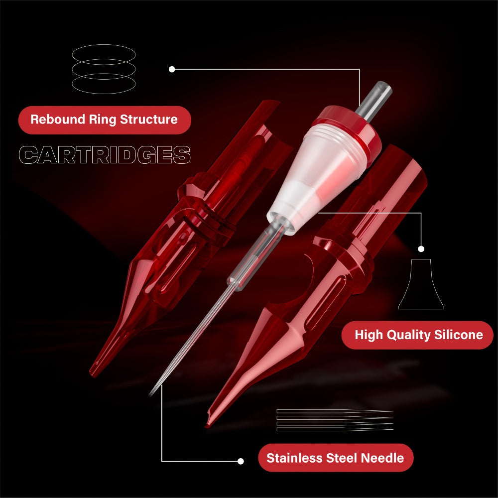 Assorted Tattoo Cartridge Needles Set 20/50pcs - Round Liner Shader Curved Mag Mixed Pack, #10 Bugpin #12 Standard, 3RL 5RL 7RL 9RL 11RL 5RS 7RS 9RS 7RM 9RM 9M1 for Rotary Pen & Co - product image 16