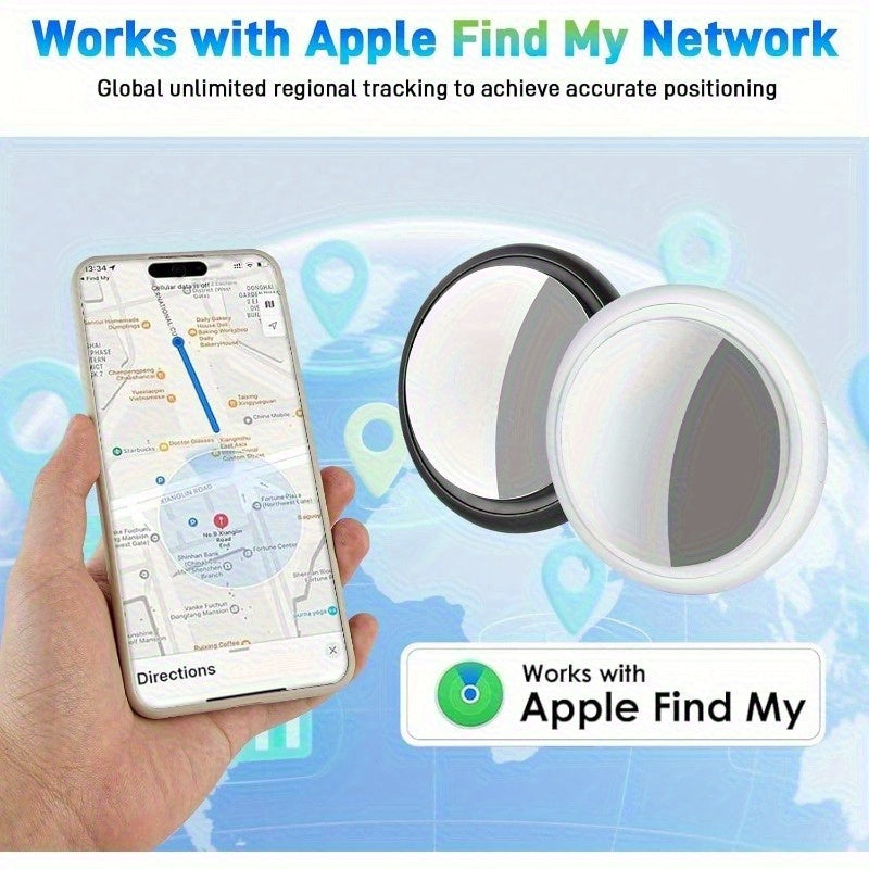 Wireless Smart Item Tracker Tags 2 Pack | Bluetooth Item Finder Compatible with Find My App (iOS), Replaceable Battery, Silicone Case Included, Lightweight - product image