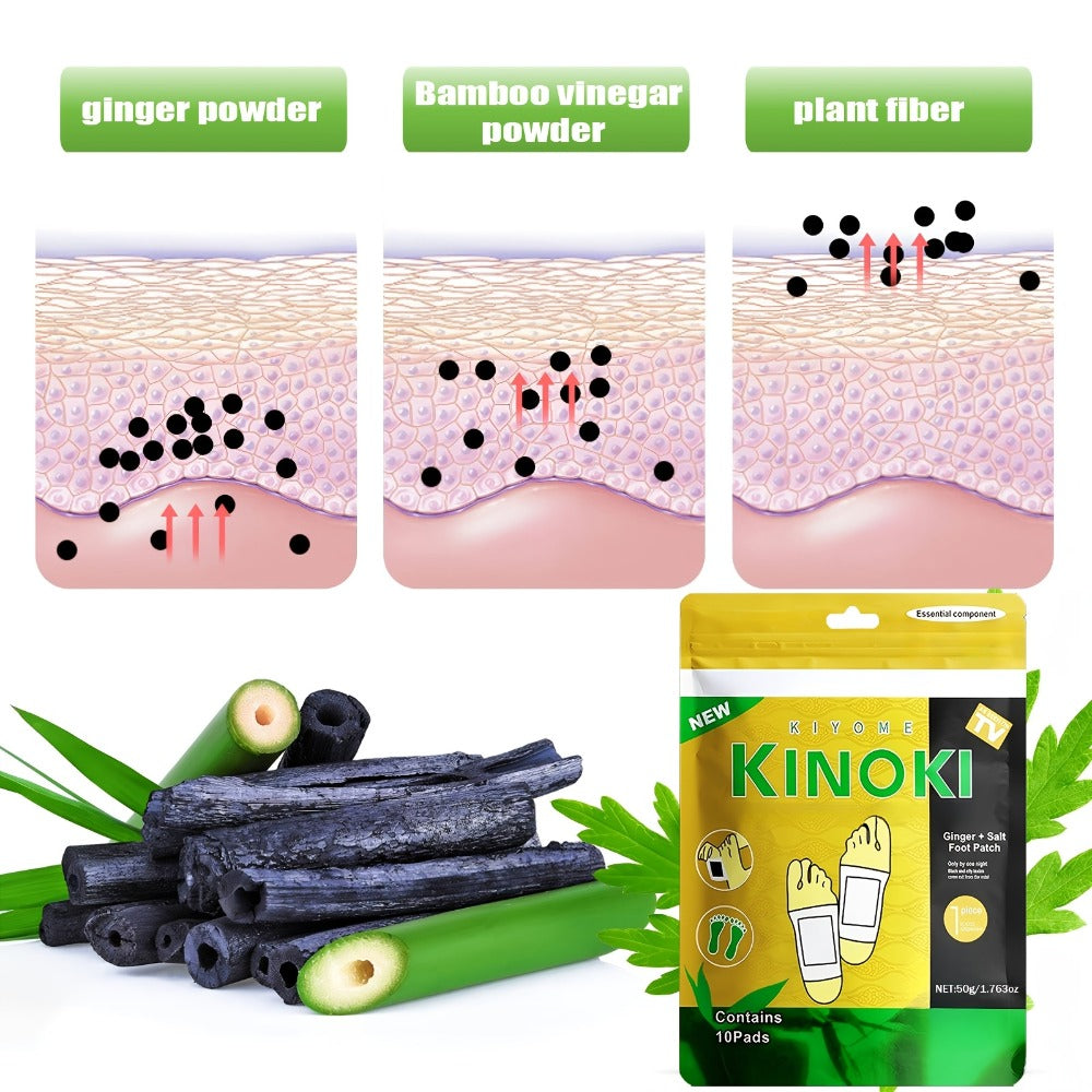 Foot Detox Patches Bamboo Vinegar & Ginger 60 & 160 Pcs - Deep Cleansing Natural Plant Ingredients Alcohol-Free Overnight Moisturizing Foot Pads for Tired Aching Feet - Green Golde - product image 12