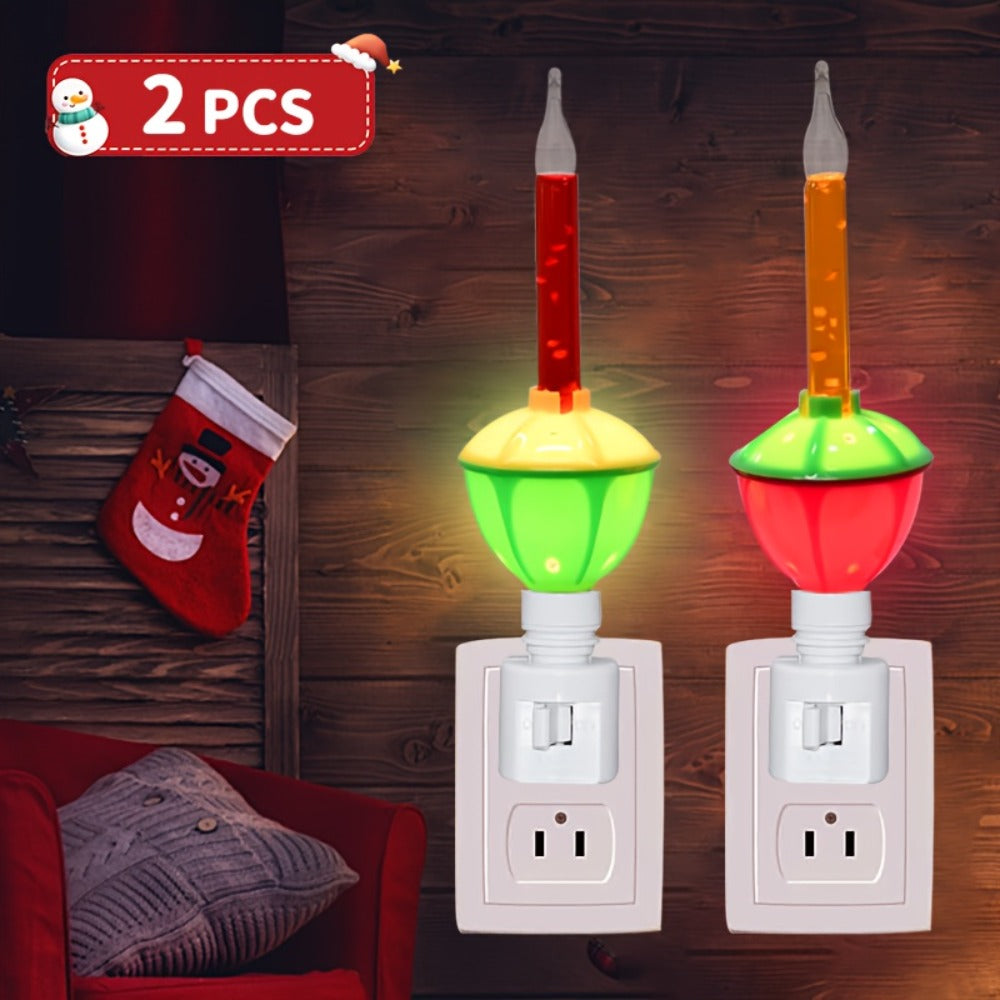 Christmas Bubble Lights 2 Pack Traditional Multi-Color Bubble Liquid Night Lights Plug-In Wall Light for Christmas Tree Thanksgiving Living Room Bedroom Corridor Holiday Decoration - product image