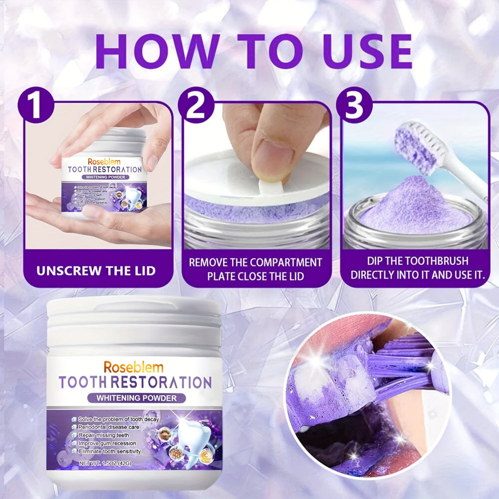 Tooth Repair Mineral Powder with Natural Purple Coating – 2-Pack Remineralizing Tooth Powder for Sensitive Teeth, Gum Protection, Fresh Breath & Daily Oral Care for Adults and Teen - product image 6