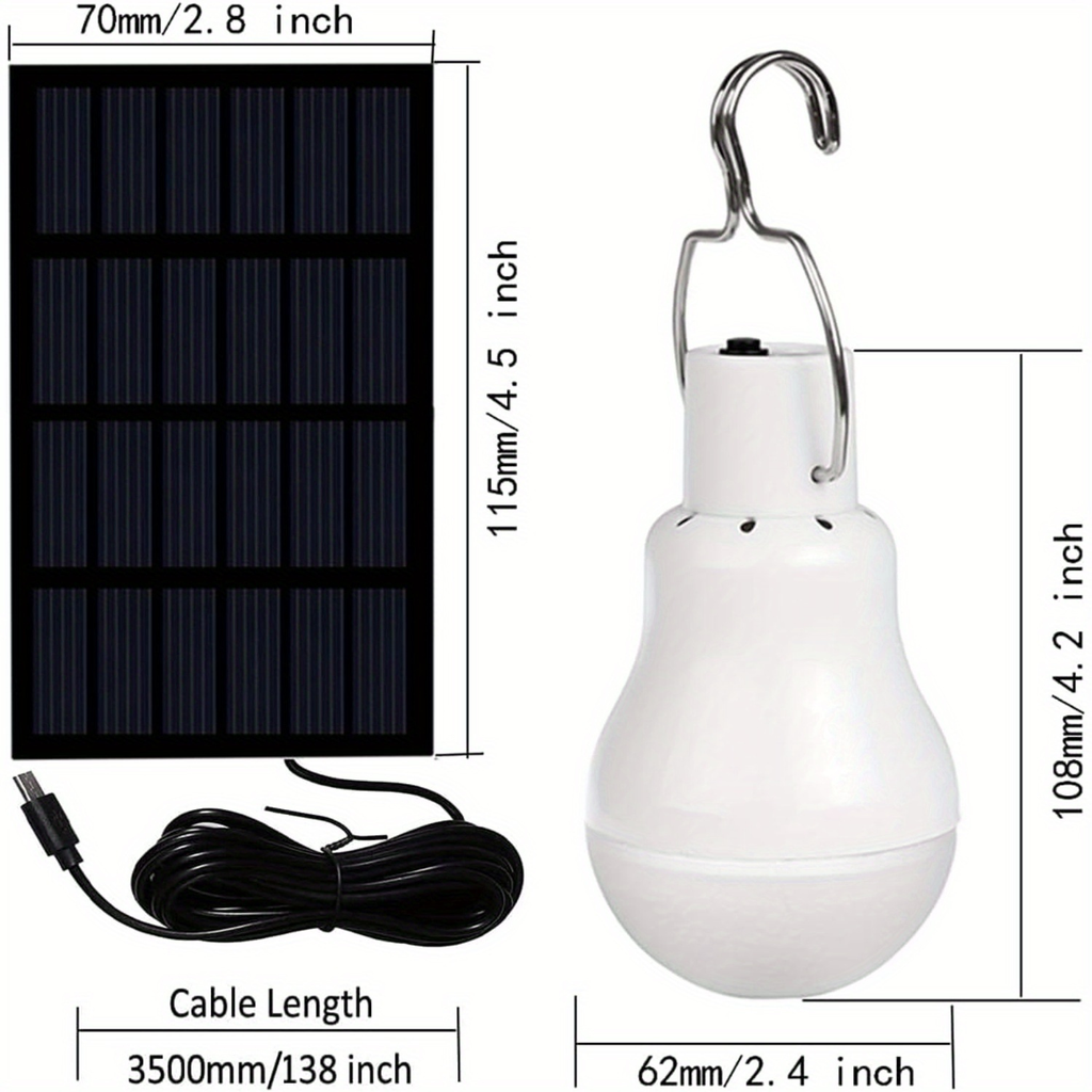 110 Lumen 12 LED, 800mAh Rechargeable, 6000K Daylight, Carry-along Hanging Lamp for Garden, Yard, Garage, Chicken Coop & Tent Camping, 4 Pack | Outdoor Solar - product image 5