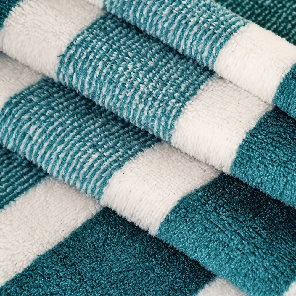 Microfiber Bath Towel Set No Hair Loss - Ultra Soft Highly Absorbent Quick Dry Two-Color Striped | 1 or 4 Pack | 27x55in | Slate Gray Berry Red Pine Green Multi | Beach Spa Gym Hom - product image 22
