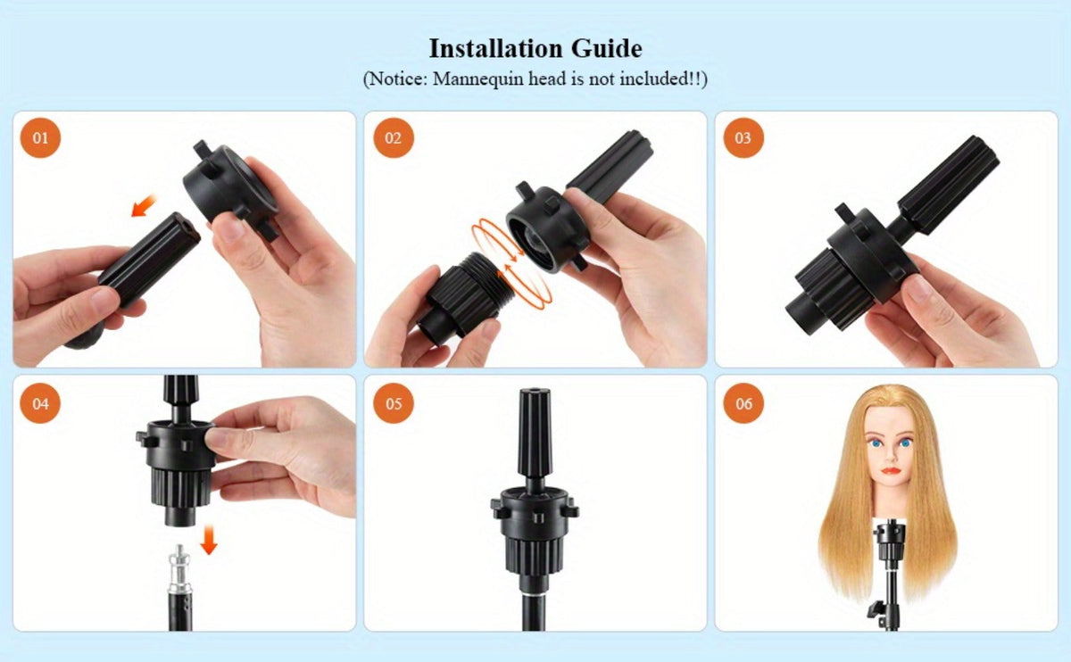 Adjustable Wig Stand Tripod 360 Rotation Aluminum Alloy Height Adjustable to 50 Inch Foldable Portable Mannequin Head Stand for Styling Cosmetology Hairdressing Training Home Salon - product image 12