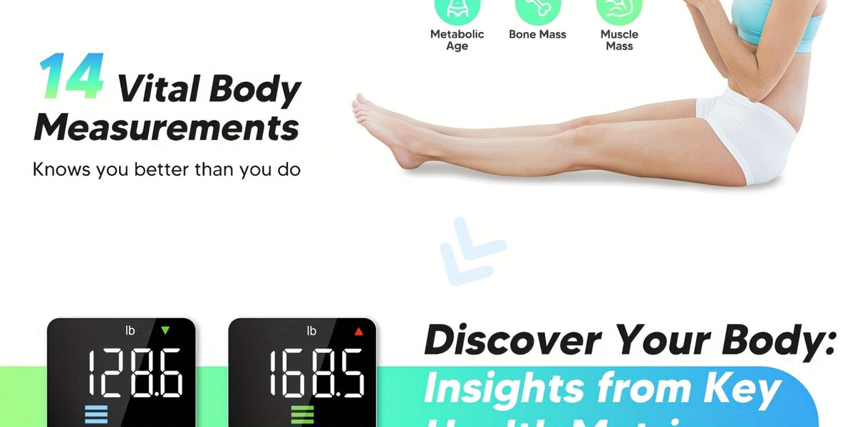 Smart Body Scale 14-in-1 – Body Fat Scale with BMI, Muscle Mass & 14 Health Metrics, Wireless Bluetooth App Sync, Auto Recognition, 500 lb Capacity, HD LED Display for Home & Gym U - product image 15